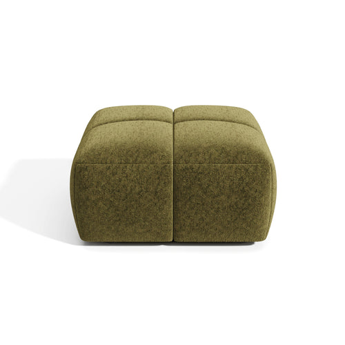 Premium Interiors - Poef MOSS - fluweel met structuur vintage groen 78cm