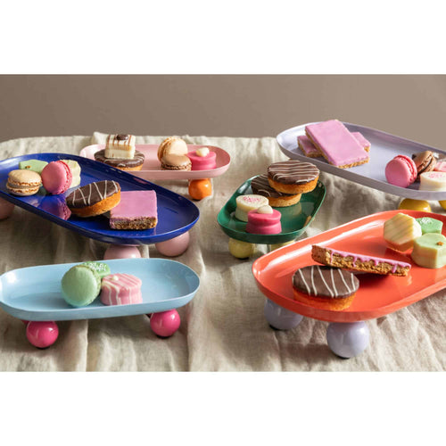 Present Time dienblad Double Funky Oval Large - paars - 39x16x6cm