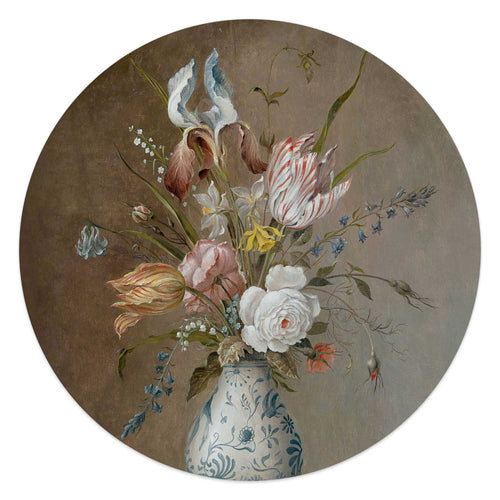 Reinders Still Flowers glasschilderij -  meerkleurig/multi color - woonkamer - Ø 50cm