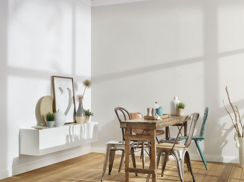 A.S. Création behang effen crème en wit - 53 cm x 10.05 m - AS-380988