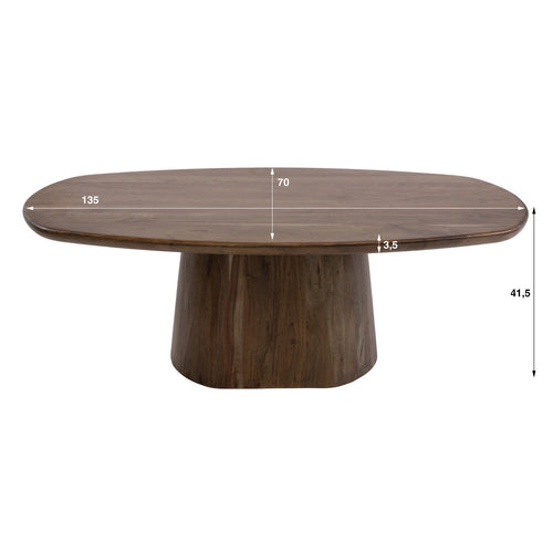Giga Meubel Salontafel Central - Bruin Hout - 135x70x35cm