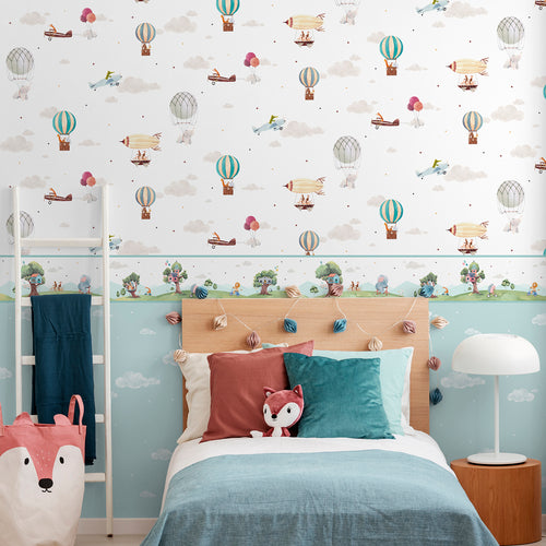 Sanders & Sanders behang wolkjes lichtblauw en wit - 53 cm x 10 m - 640459