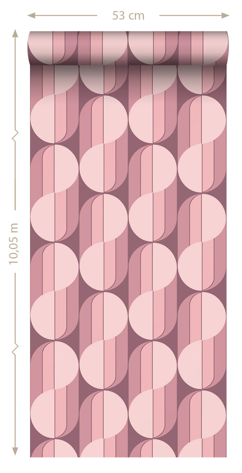 ESTAhome behang retro ornamenten paars - 50 x 900 cm - 131587