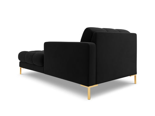 Cosmopolitan Design rechter chaise longue Bali flueel, zwart - 185x102x75cm