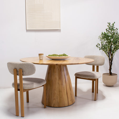 Giga Meubel Eettafel Pim - Rond - Acaciahout - 130cm