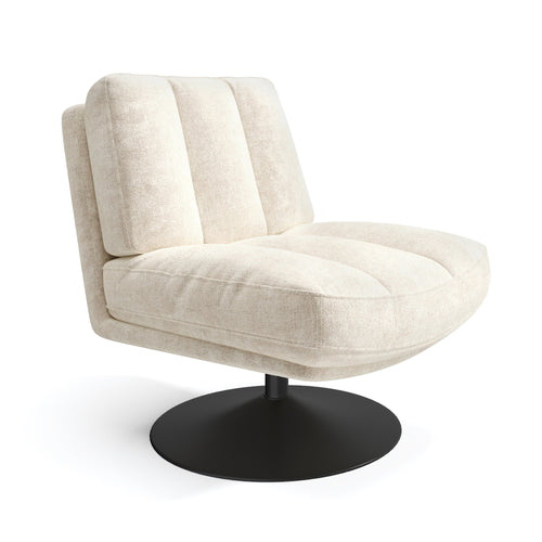 Sia Home - Fauteuil TIMELESS - Fluweel met structuur - Ecru - 60.5cm