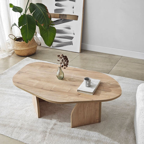 Calicosy - ROCK Salontafel met brede poten - Steen - 60x100x35 cm