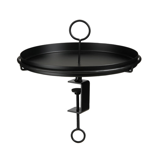 Mica Decorations Aston Dienblad met Klem - H30 x Ø31 cm - Metaal - Zwart - vtwonen shop