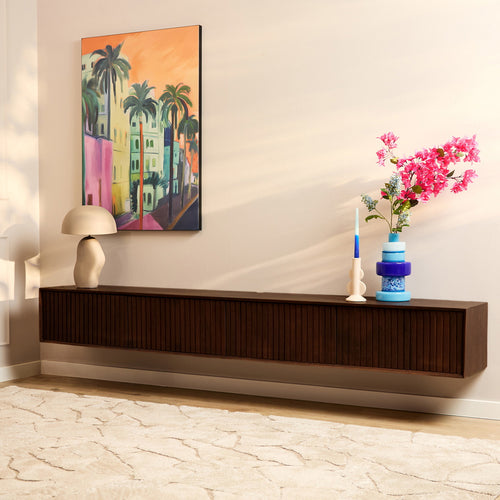 StarFurn Tv-meubel Madison - Zwevend Bruin Hout - 240x35x30cm