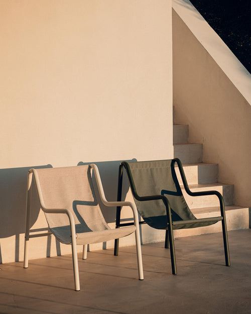 noo.ma Nokk Armchair - Outdoor loungestoel, forest green, stalen frame