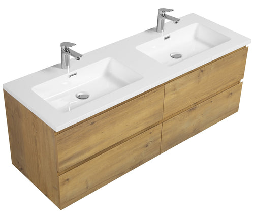 Badplaats Badkamermeubel Set Angela 140 cm – Eiken – Badmeubel met Wastafel