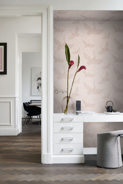 Origin Wallcoverings behang kraanvogels oudroze - 0,53 x 10,05 m - 347757 - vtwonen shop