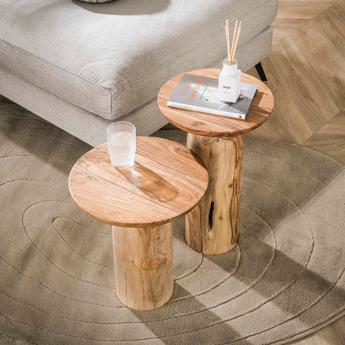 Giga Meubel Bijzettafel River Solid L - Naturel Hout - 40x40x45cm - vtwonen shop