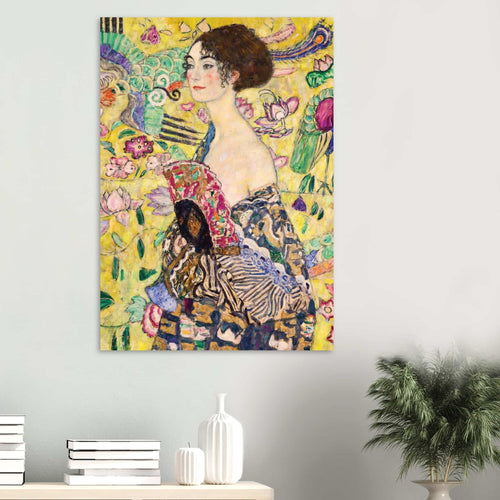 Artfulprints  Gustav Klimt - Lady with a fan   poster 70x100 cm - vtwonen shop