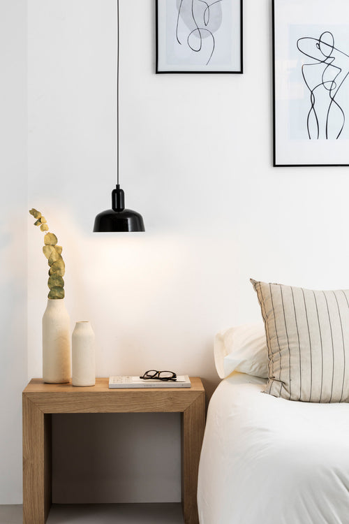 Faro Tatawin Kleine hanglamp met zwarte koepel