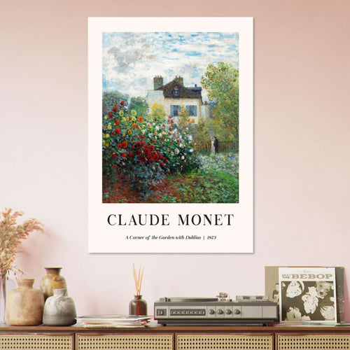 Artfulprints  Claude Monet - A corner of the garden with dahlias   poster 30x40 cm - vtwonen shop