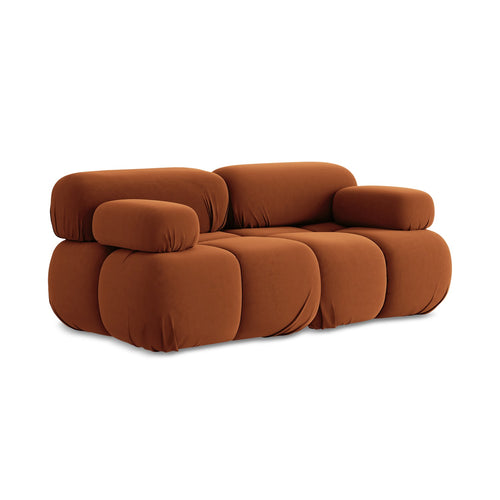 LaMiaSofa Tweezits modulaire bank Sanremo - velours - terracotta - 190x96x70