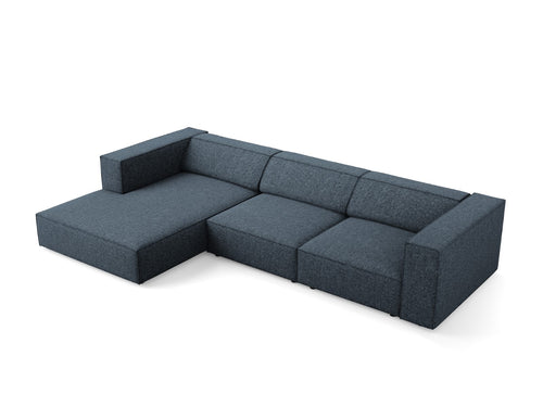 Cosmopolitan Design linker hoekbank Arendal 4-zits, chenille, koningsblauw - 166x284x70cm