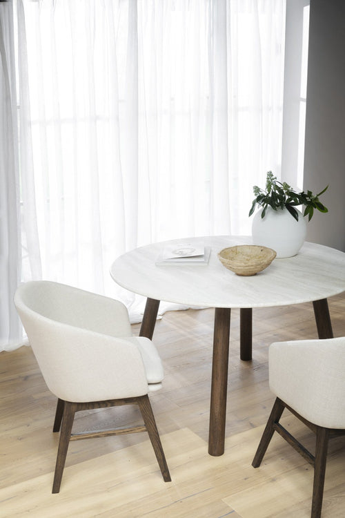 Rowico Home Windham Eetkamerstoel Beige - Armleuning - Donker Eiken