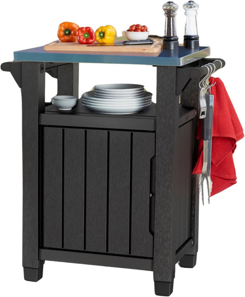 Keter Unity Classic BBQ tafel - 76,4x52x90cm - 93L - Grafiet - vtwonen shop