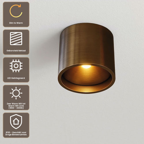 Artdelight Plafondlamp Orleans - Donker Antiek Brons - Dim To Warm
