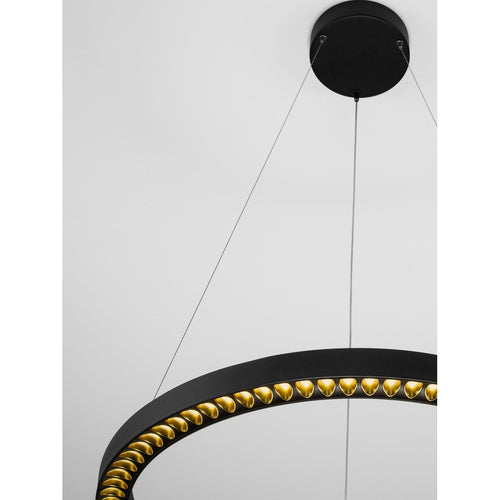 Nova Luce DEOS Geïntegreerde LED-hanglamp voor plafond, zandkleurig zwart, Triac dimbaar, 27W, 2083lm, 3000K