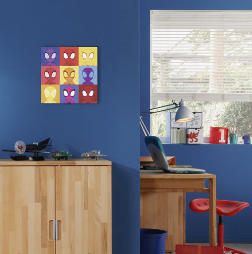 Komar vlies op frame Spider-Man rood, blauw en groen - 30 cm x 30 cm - 612822 - vtwonen shop