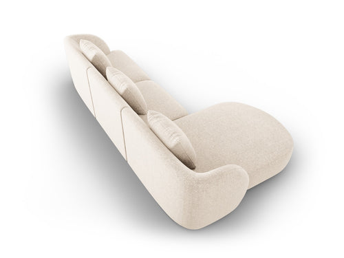 Cosmopolitan Design linker hoekbank Tulum 4-zits, chenille, lichtbeige - 156x255x70cm