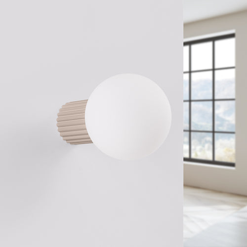 Sollux Lighting Wandlamp HALO taupe IP44 - 12x17x12cm