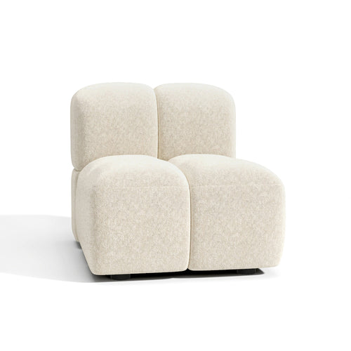 Premium Interiors - Fauteuil MOSS - getextureerd fluweel beige 78cm