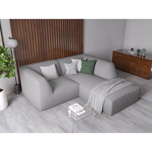 Cosmopolitan Design - Modulaire hoekbank rechts Siena 3-zits, structurele stof lichtgrijs - 180x186x69cm