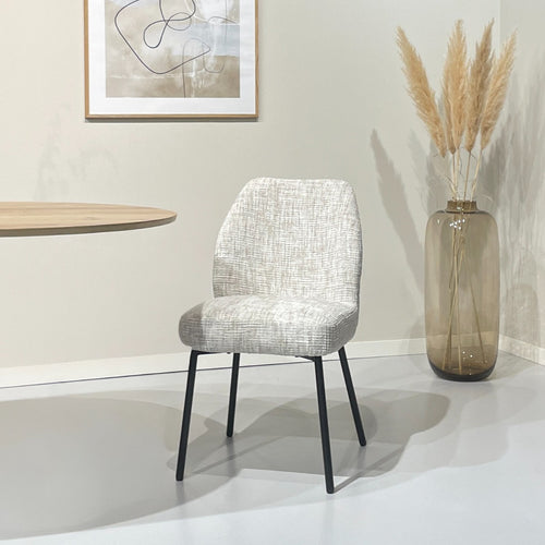 Livingfurn eetkamerstoel Tess - beige - set van 2 - 63x48x83
