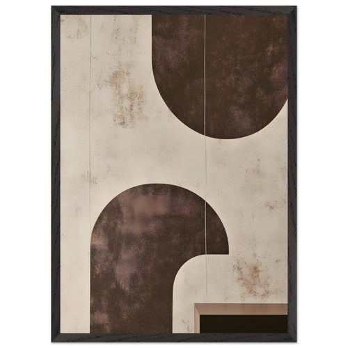 Artfulprints Poster met Lijst Boho – Soft geometry   - 50x70 cm - Bruin