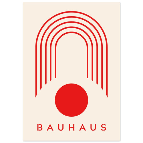 Artfulprints Poster Bauhaus - Red arches   - 70x100 cm - Rood