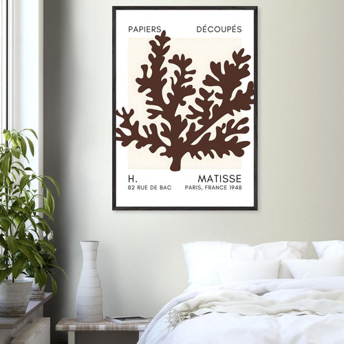 Artfulprints Poster Matisse – Aqua bloom brown   - A4 21x29.7 cm - Bruin