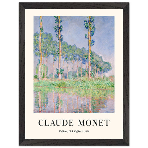 Artfulprints Poster met Lijst Claude Monet - Poplars, pink effect   - 30x40 cm - Meerkleurig