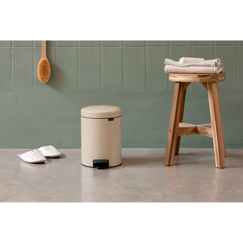 Brabantia NewIcon Pedaalemmer, 3 liter, kunststof binnenemmer - Soft Beige