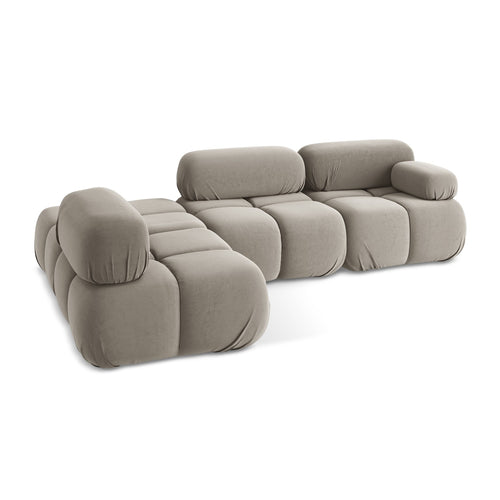 LaMiaSofa hoekbank links Sanremo - velours - taupe - 285x190x70