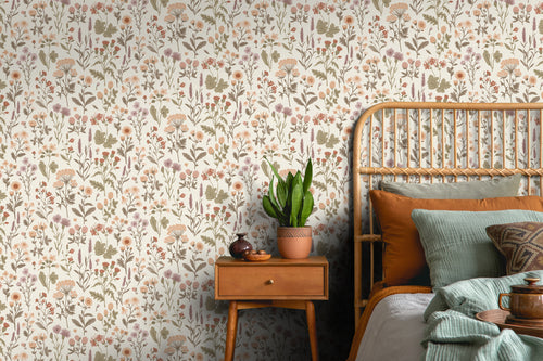 Sanders & Sanders behang veldbloemen vergrijsd groen - 50 x 900 cm - 935380