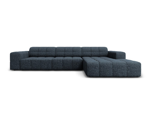 Cosmopolitan Design rechter hoekbank Chicago 4-zits, chenille koningsblauw - 167x294x78cm