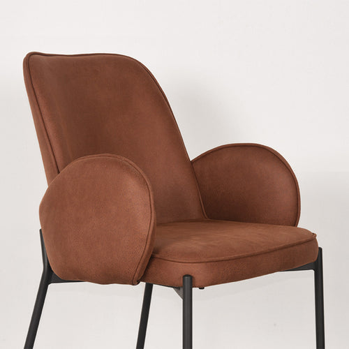 LABEL51 Eetkamerstoel Jari - Cognac - Zithoogte 49cm - Set van 2