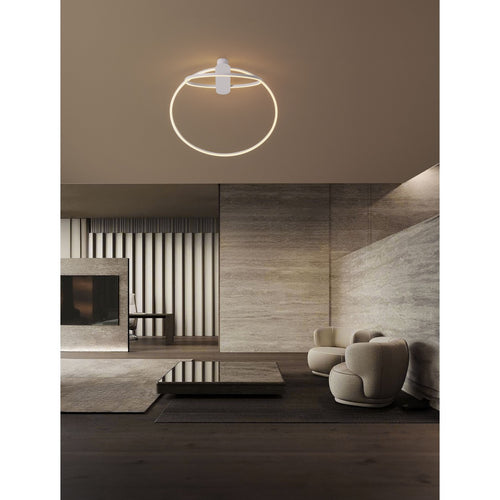 Nova Luce KIKLOS Geïntegreerde LED-plafondlamp, halfverzonken, zandwit, Triac dimbaar, 42W, 1923lm, 3000K