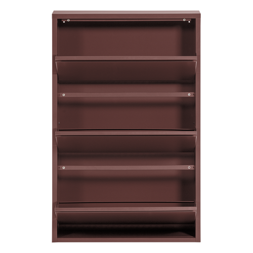 WOOOD 3-vaks schoenenkast Sabine - Metaal - Bordeauxrood - 103x66x16