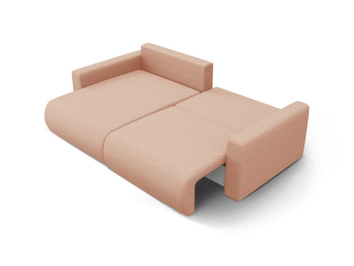 Cosmopolitan Design Omkeerbare converteerbare hoekbank met opbergdoos Belfast 3-zits, structurele stof perzik - 149x240x84cm
