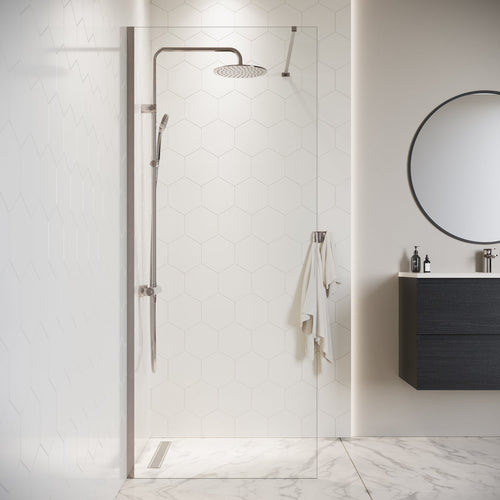 Badplaats Douchewand Florida 80 x 200 cm – Chroom – Inloopdouche 8 mm Veiligheidsglas