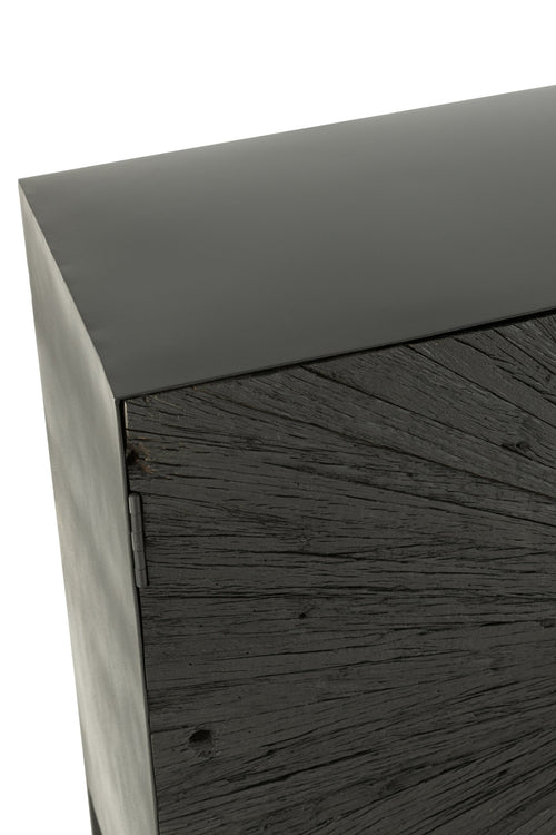 J-Line kast Shanil - hout/ijzer - zwart