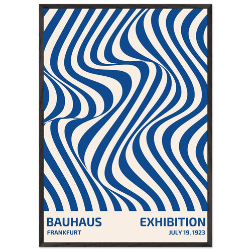 Artfulprints Poster met Lijst Bauhaus - Exhibition Frankfurt blue   - 70x100 cm - Blauw