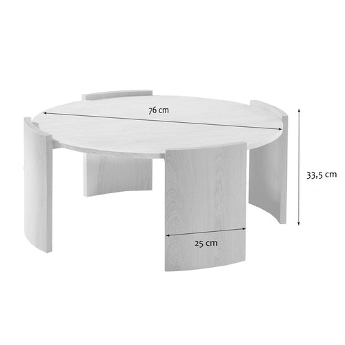 Calicosy - Ronde Salontafel IZIA - Travertijn look 80x80x35 cm
