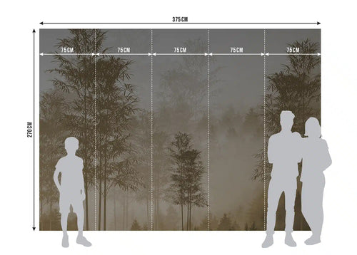 Sanders & Sanders fotobehang bosrijk landschap bruin - 375 x 270 cm - 601447