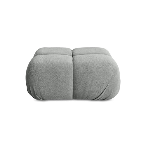 LaMiaSofa Poef Sanremo - chenille stof - grijs - 95x95x41